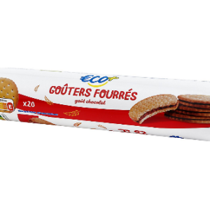 Biscuits fourrés goût chocolat ECO+ 500 g